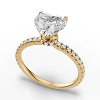 1.79CT Heart Lab Diamond Hidden Halo Accent Engagement Ring