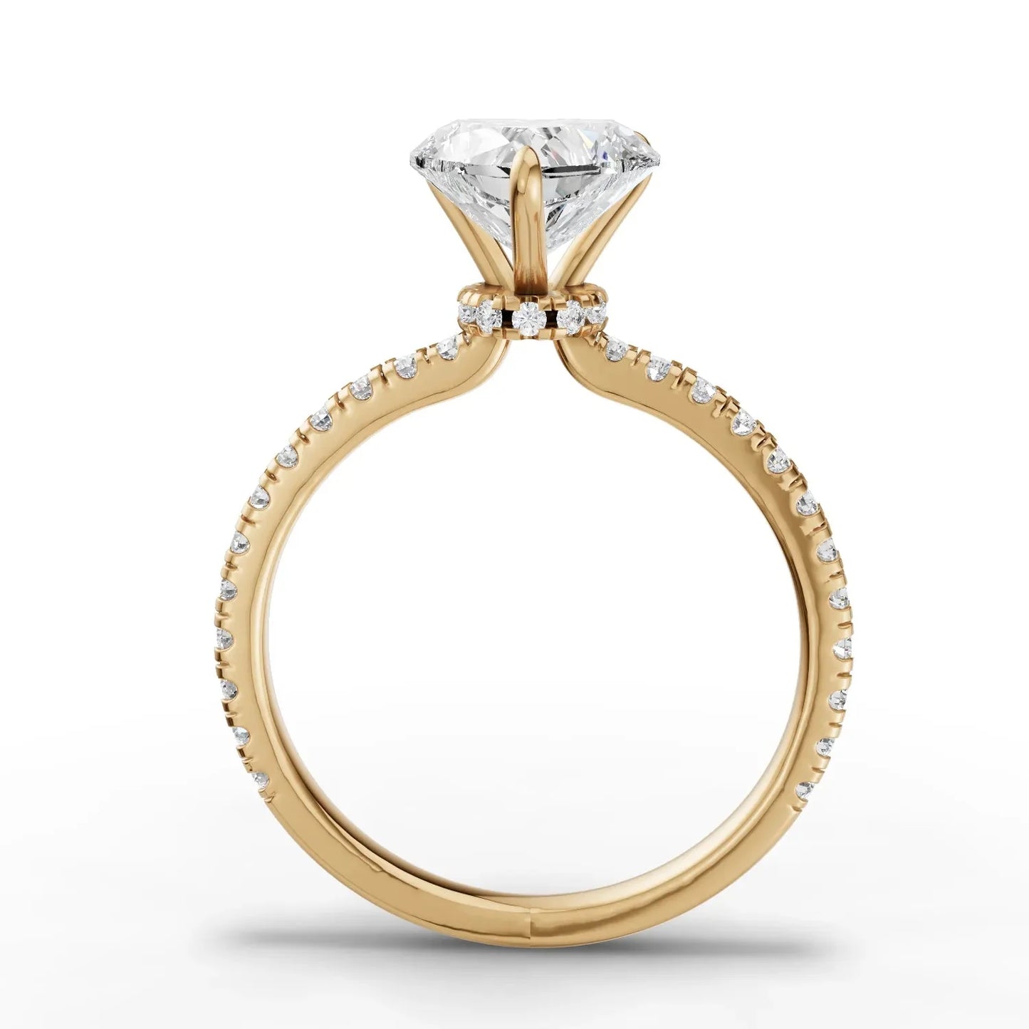 1.79CT Heart Lab Diamond Hidden Halo Accent Engagement Ring