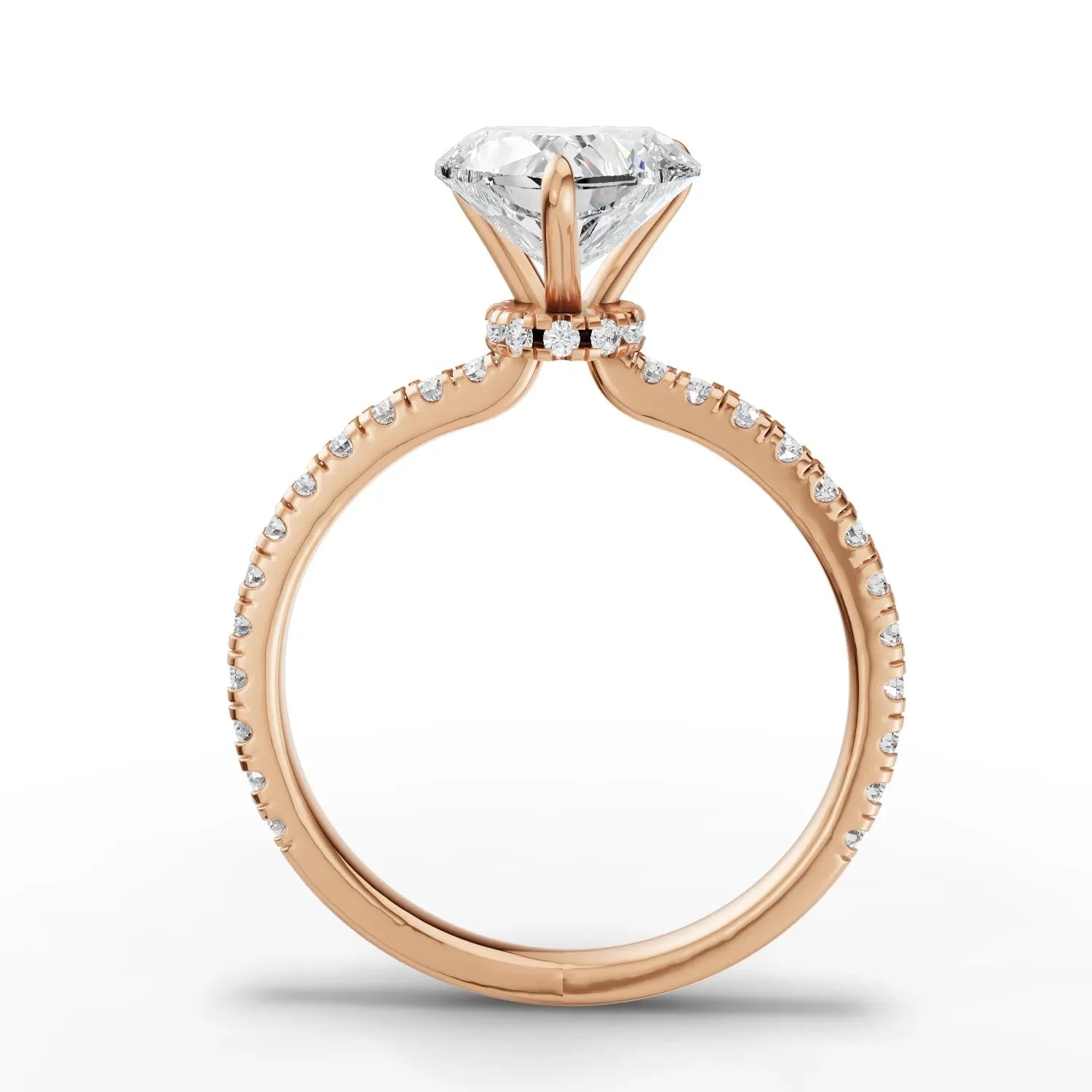 1.79CT Heart Lab Diamond Hidden Halo Accent Engagement Ring