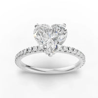1.79CT Heart Lab Diamond Hidden Halo Accent Engagement Ring