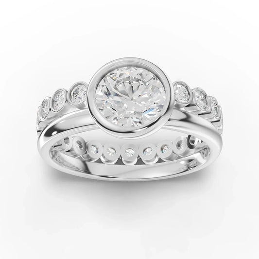 1.84CT Round Lab Diamond Bridal Set Ring