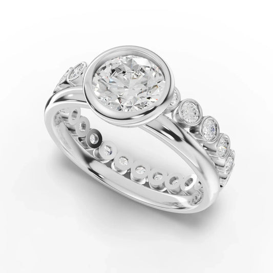 1.84CT Round Lab Diamond Bridal Set Ring