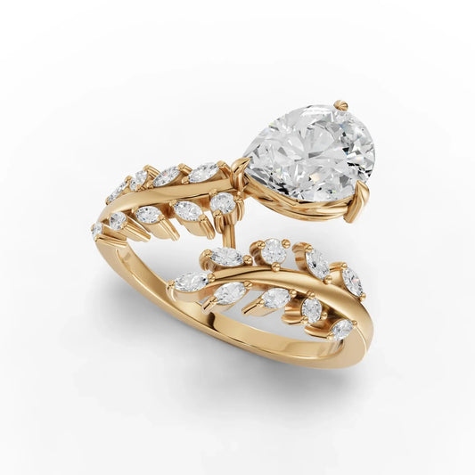 1.85CT Pear Lab Diamond Modern Engagement Ring