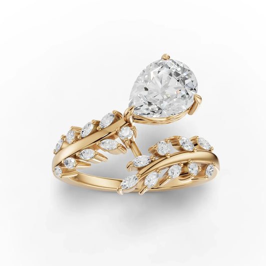 1.85CT Pear Lab Diamond Modern Engagement Ring