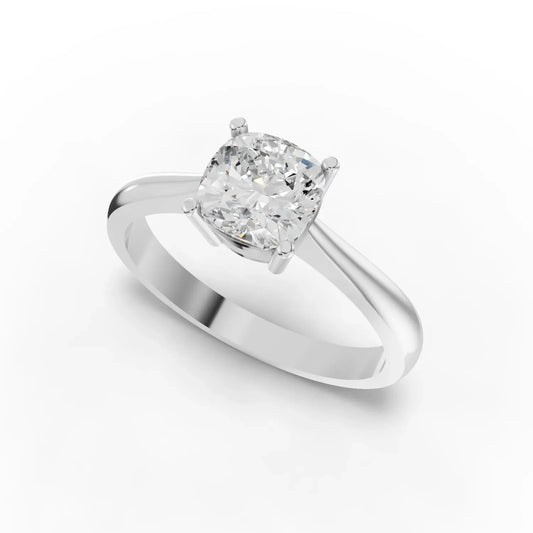 1CT Cushion Lab Diamond Classic Solitaire Engagement Ring