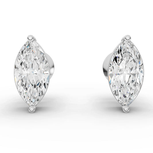 1CT Each Marquise Lab Diamond Stud Earrings