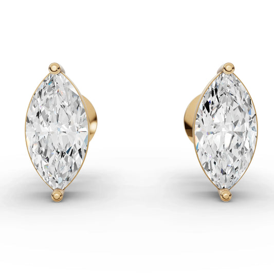 1CT Each Marquise Lab Diamond Stud Earrings