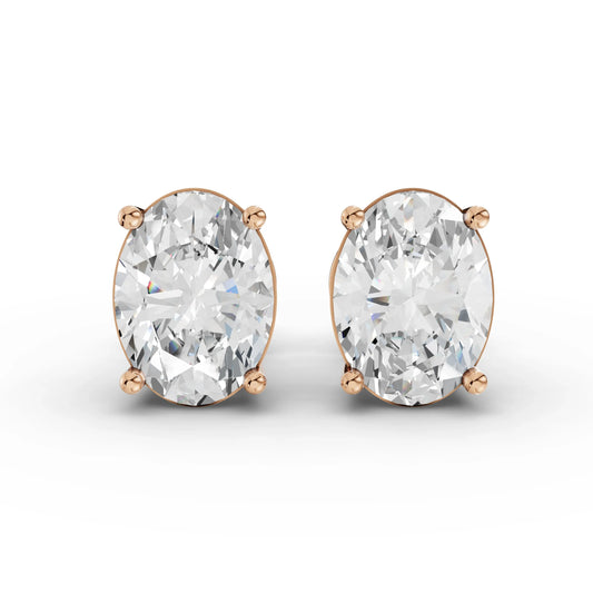 1CT Each Oval Lab Diamond Stud Earrings