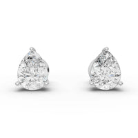 1CT Each Pear Lab Diamond Stud Earrings