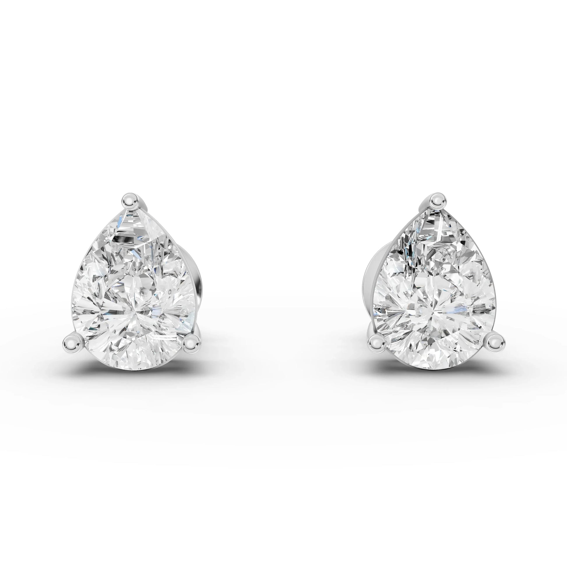 1CT Each Pear Lab Diamond Stud Earrings