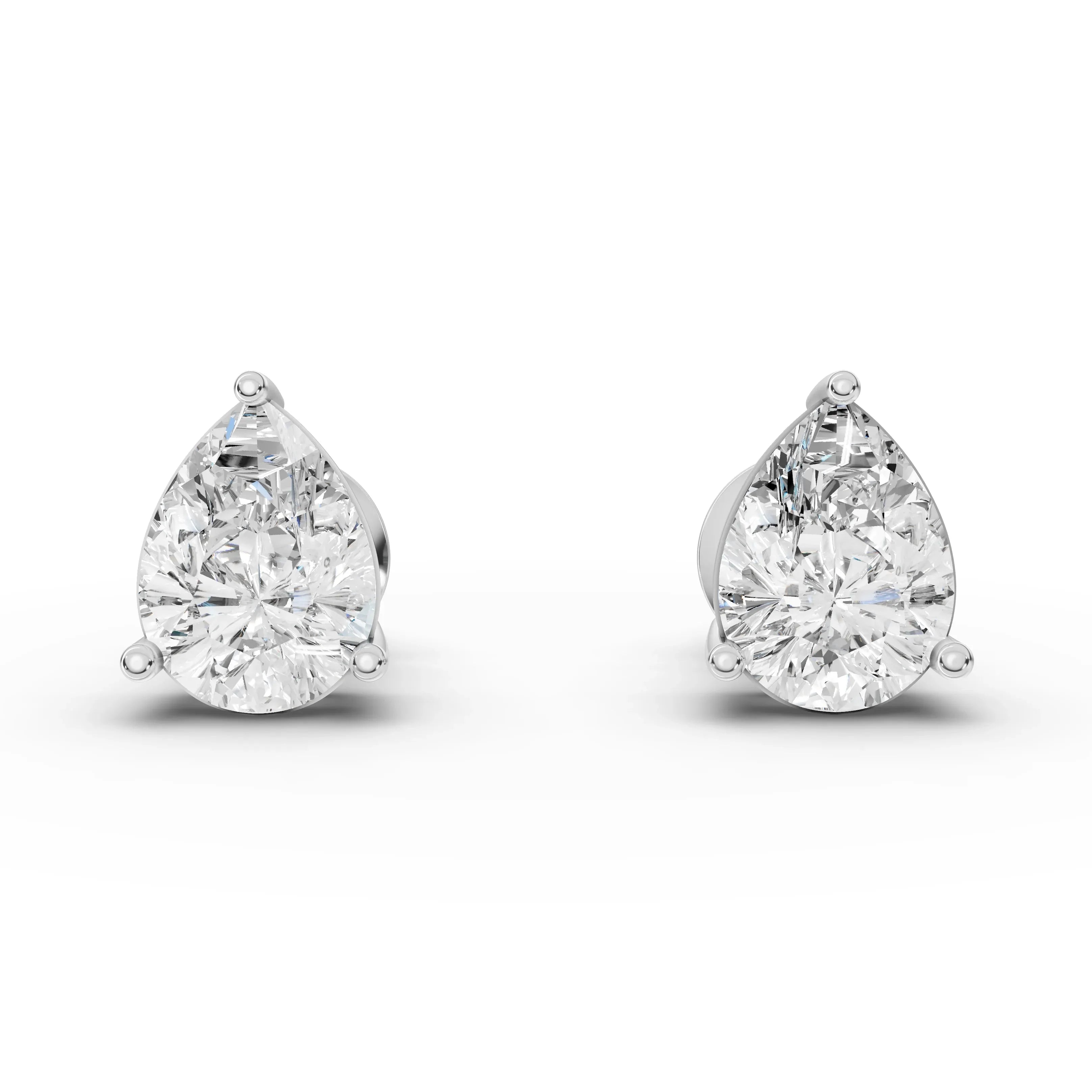1CT Each Pear Lab Diamond Stud Earrings