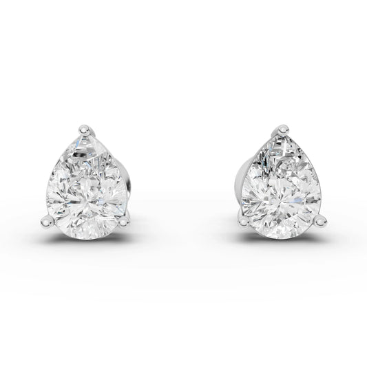 1CT Each Pear Lab Diamond Stud Earrings