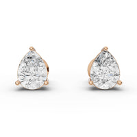 1CT Each Pear Lab Diamond Stud Earrings