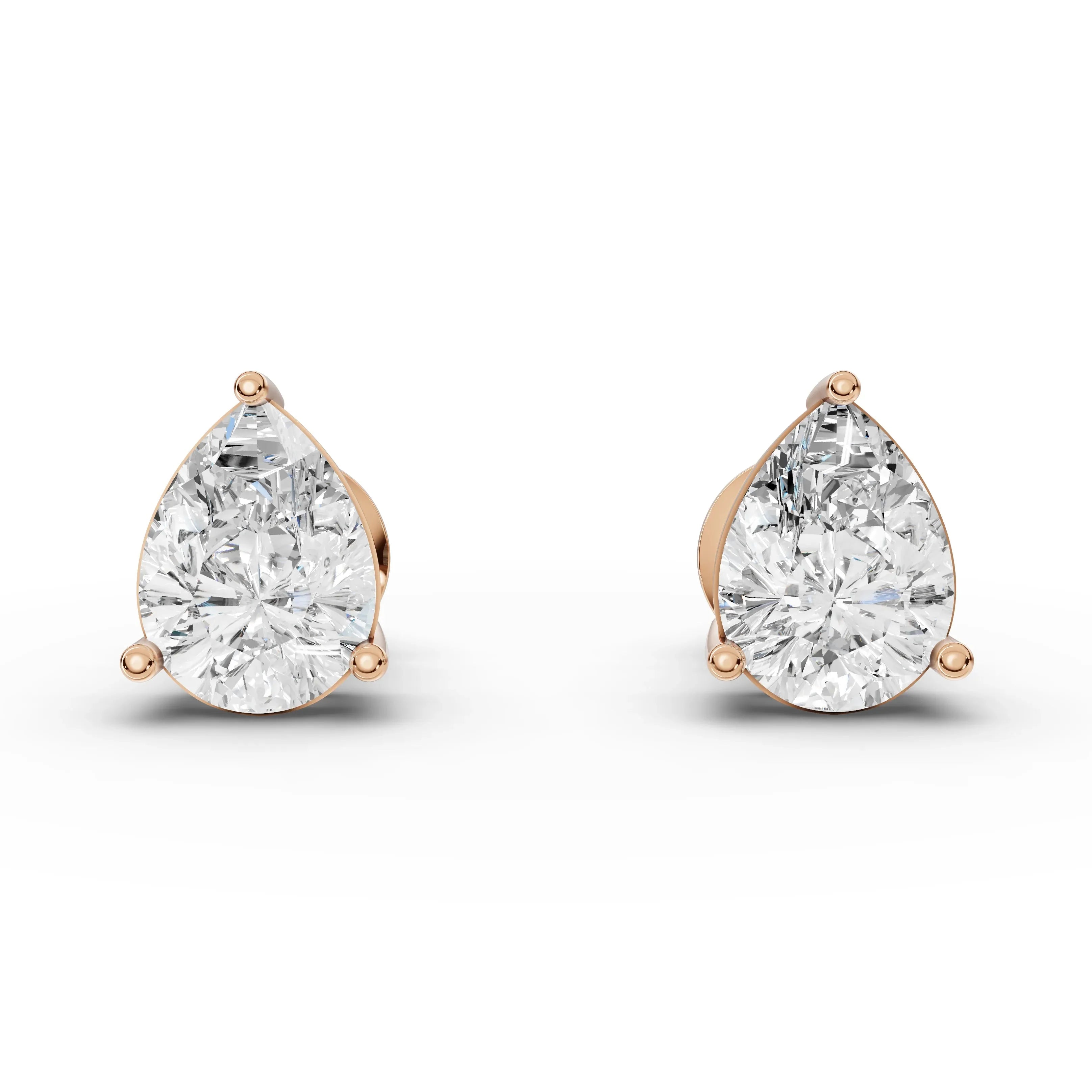 1CT Each Pear Lab Diamond Stud Earrings