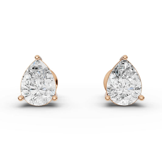 1CT Each Pear Lab Diamond Stud Earrings