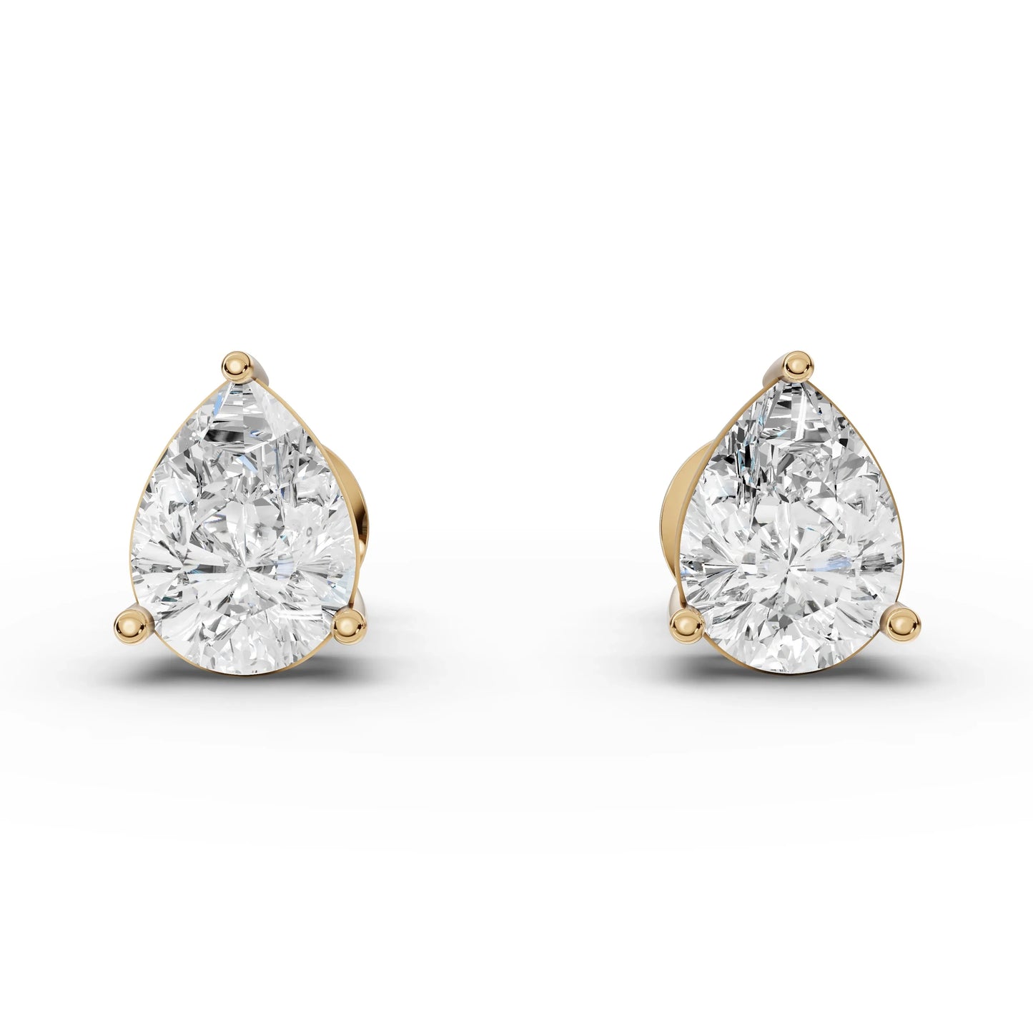 1CT Each Pear Lab Diamond Stud Earrings
