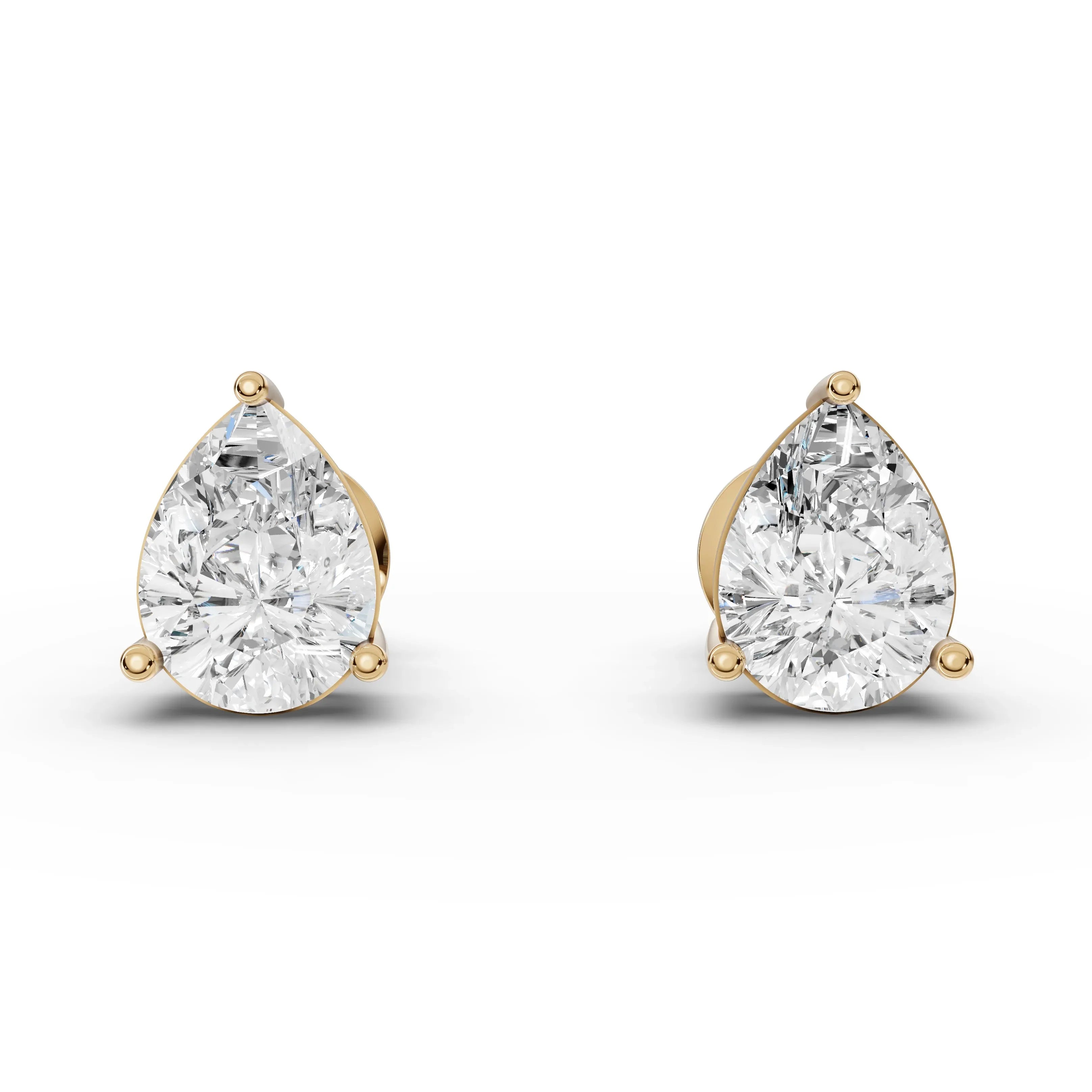 1CT Each Pear Lab Diamond Stud Earrings