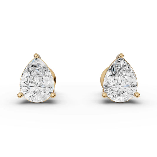 1CT Each Pear Lab Diamond Stud Earrings