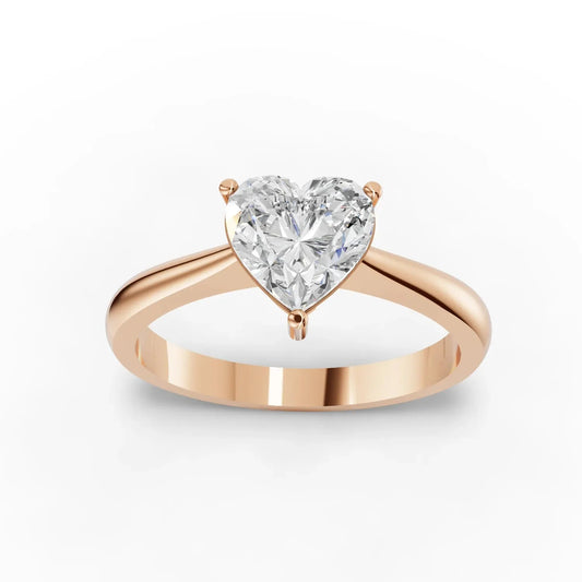 1CT Heart Lab Diamond Classic Solitaire Engagement Ring