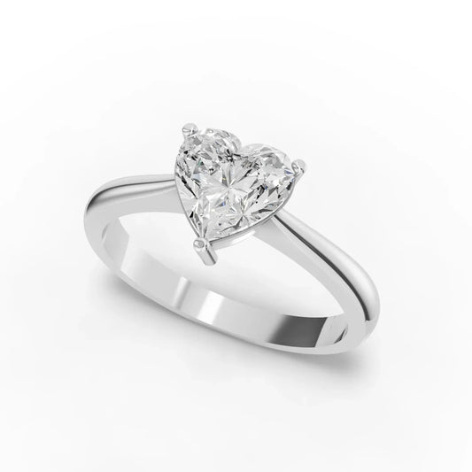 1CT Heart Lab Diamond Classic Solitaire Engagement Ring