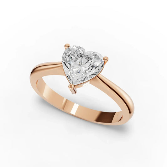 1CT Heart Lab Diamond Classic Solitaire Engagement Ring