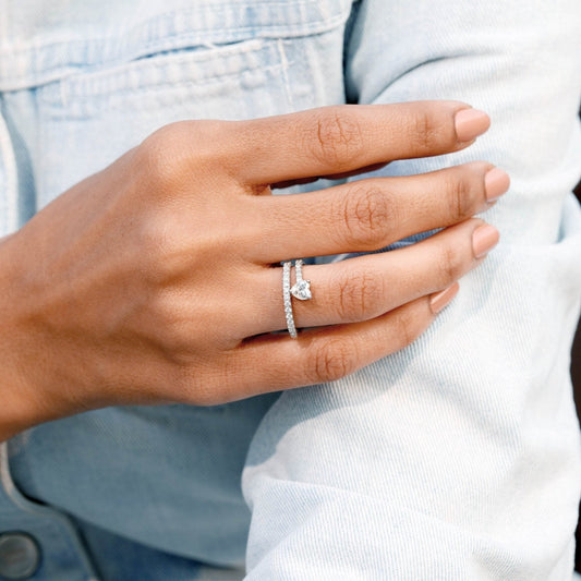 1CT Heart Lab Diamond Premium Fashion Engagement Ring