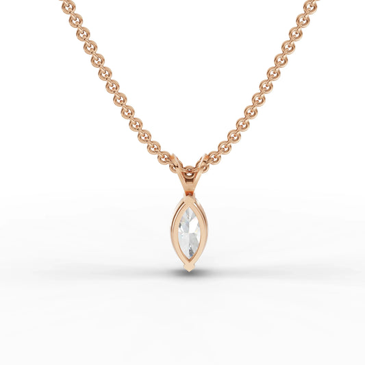 1CT Marquise Lab Diamond Solitaire Pendant