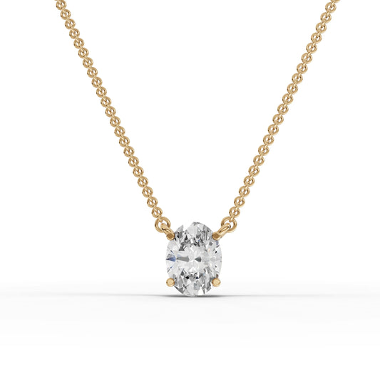 1CT Oval Lab Diamond Solitaire Pendant