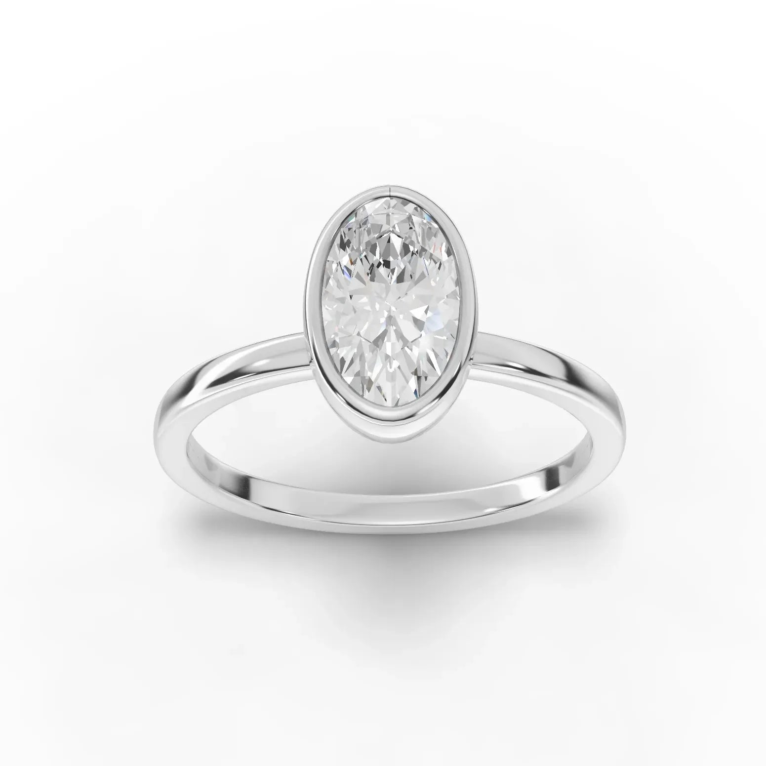 1CT Oval Lab Diamond Solitaire Ring