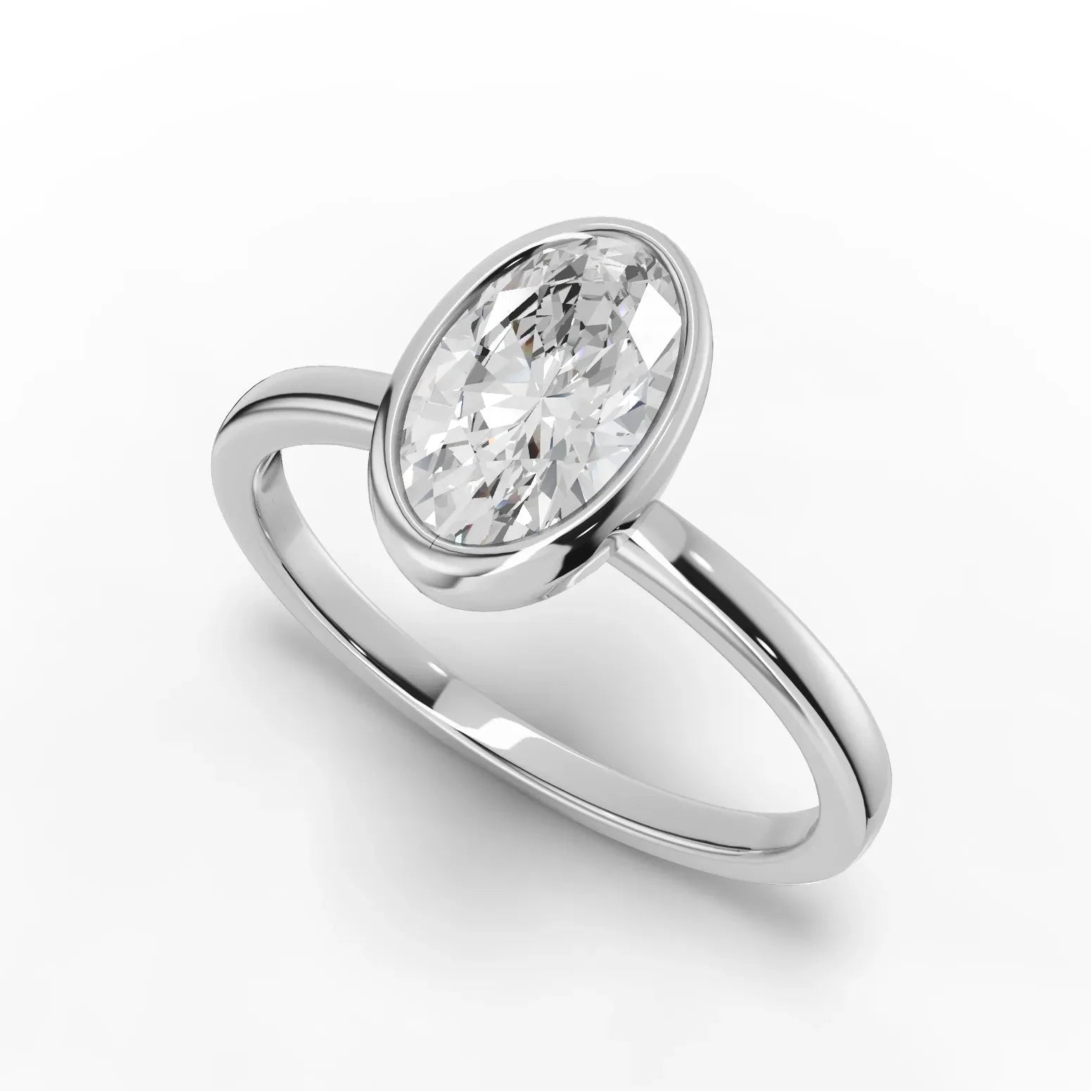 1CT Oval Lab Diamond Solitaire Ring