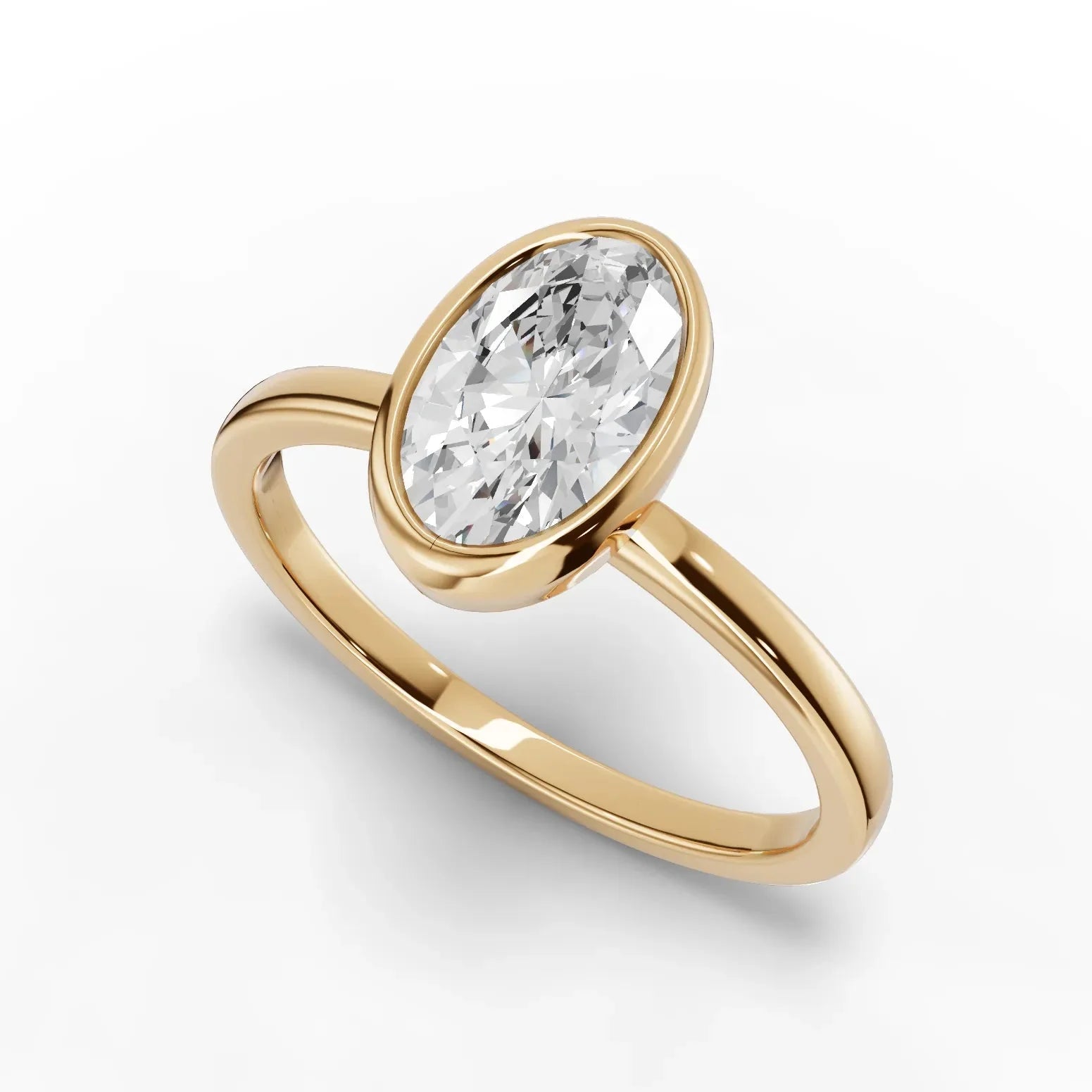 1CT Oval Lab Diamond Solitaire Ring