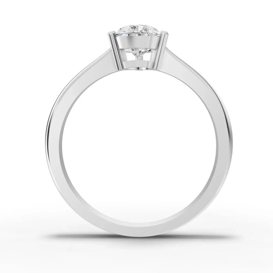 1CT Pear Lab Diamond Classic Solitaire Engagement Ring
