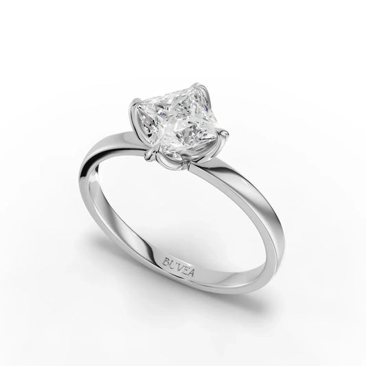 1CT Princess Lab Diamond Premium Classic Solitaire Ring