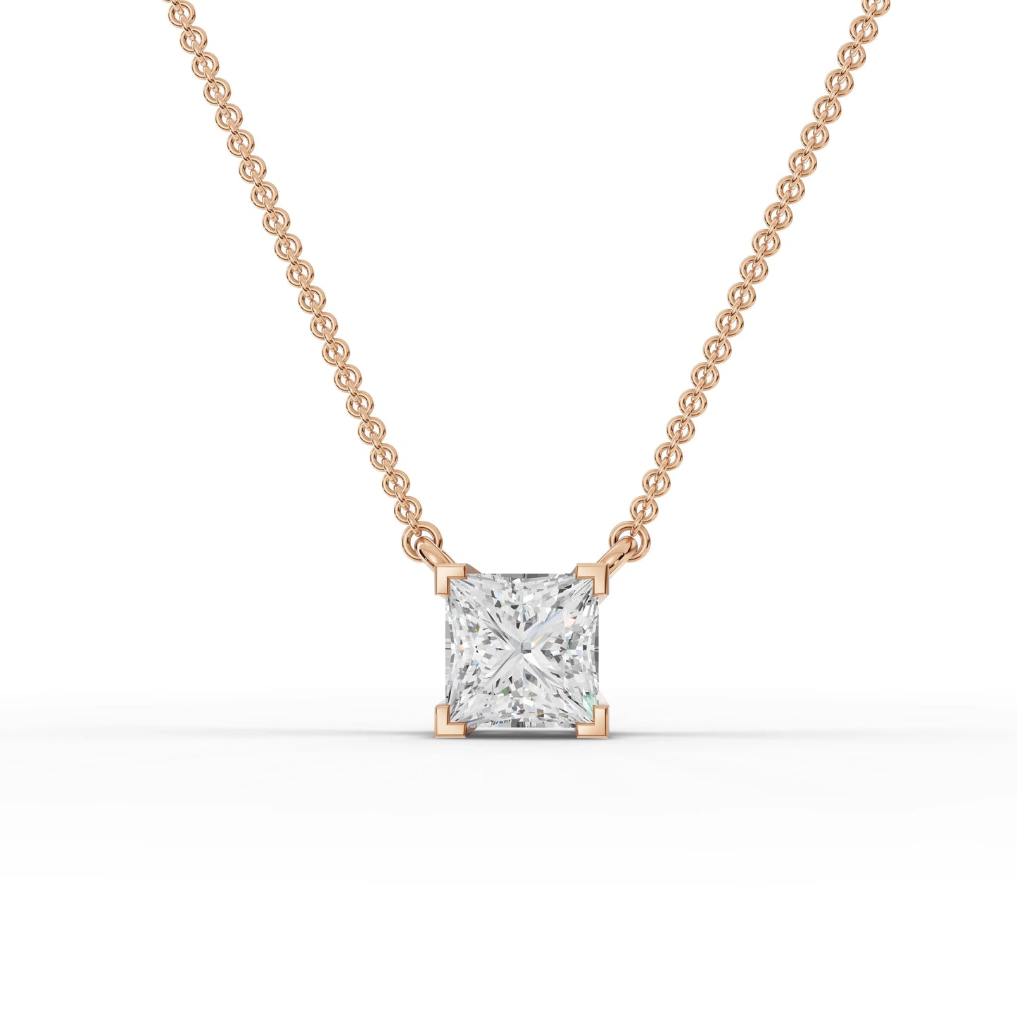 1CT Princess Lab Diamond Solitaire Pendant
