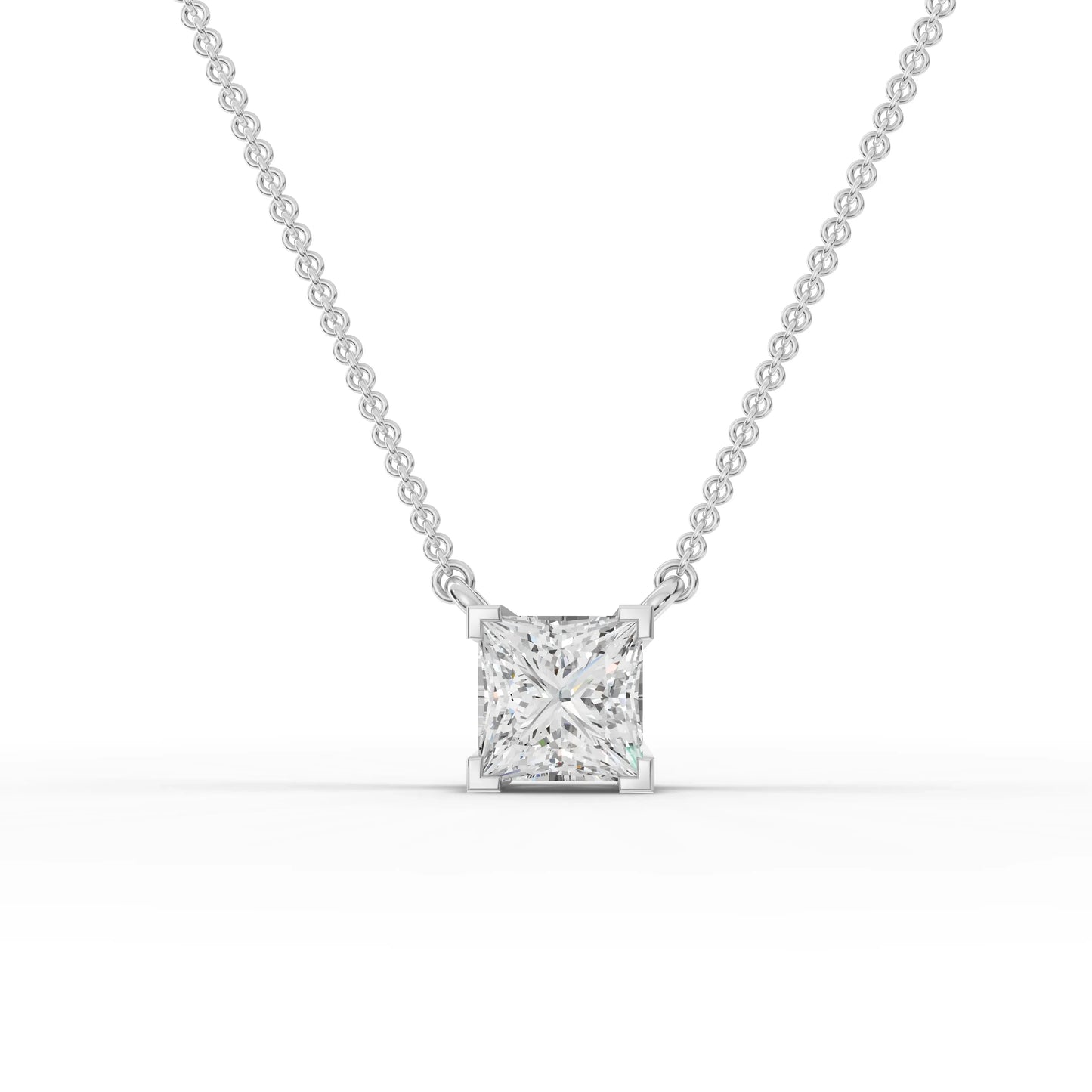 1CT Princess Lab Diamond Solitaire Pendant