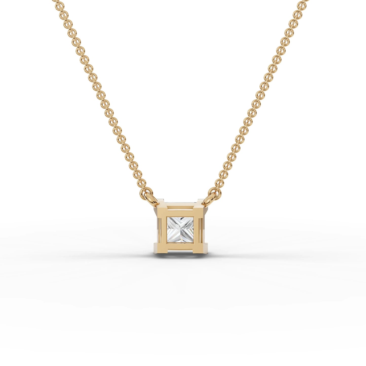1CT Princess Lab Diamond Solitaire Pendant