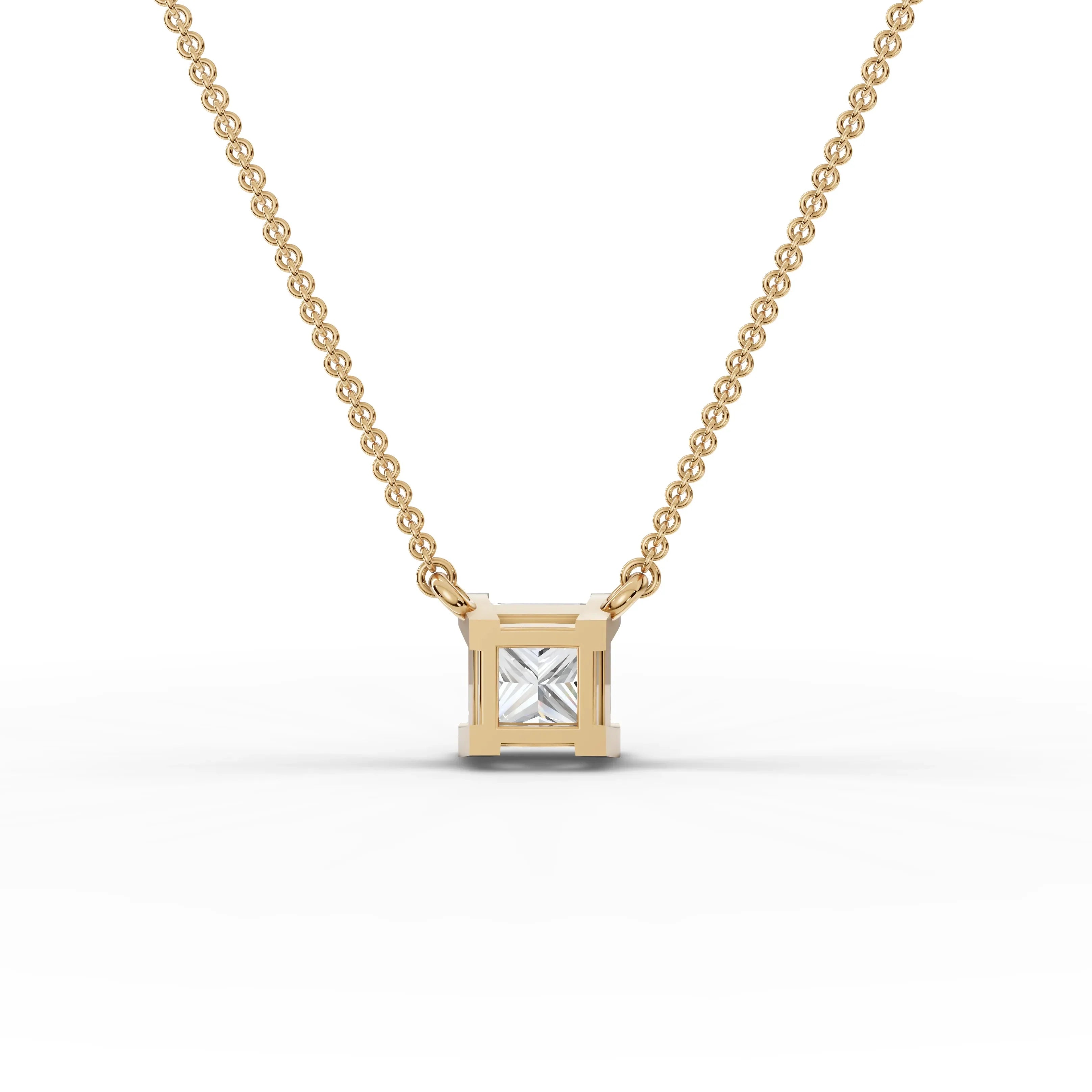 1CT Princess Lab Diamond Solitaire Pendant