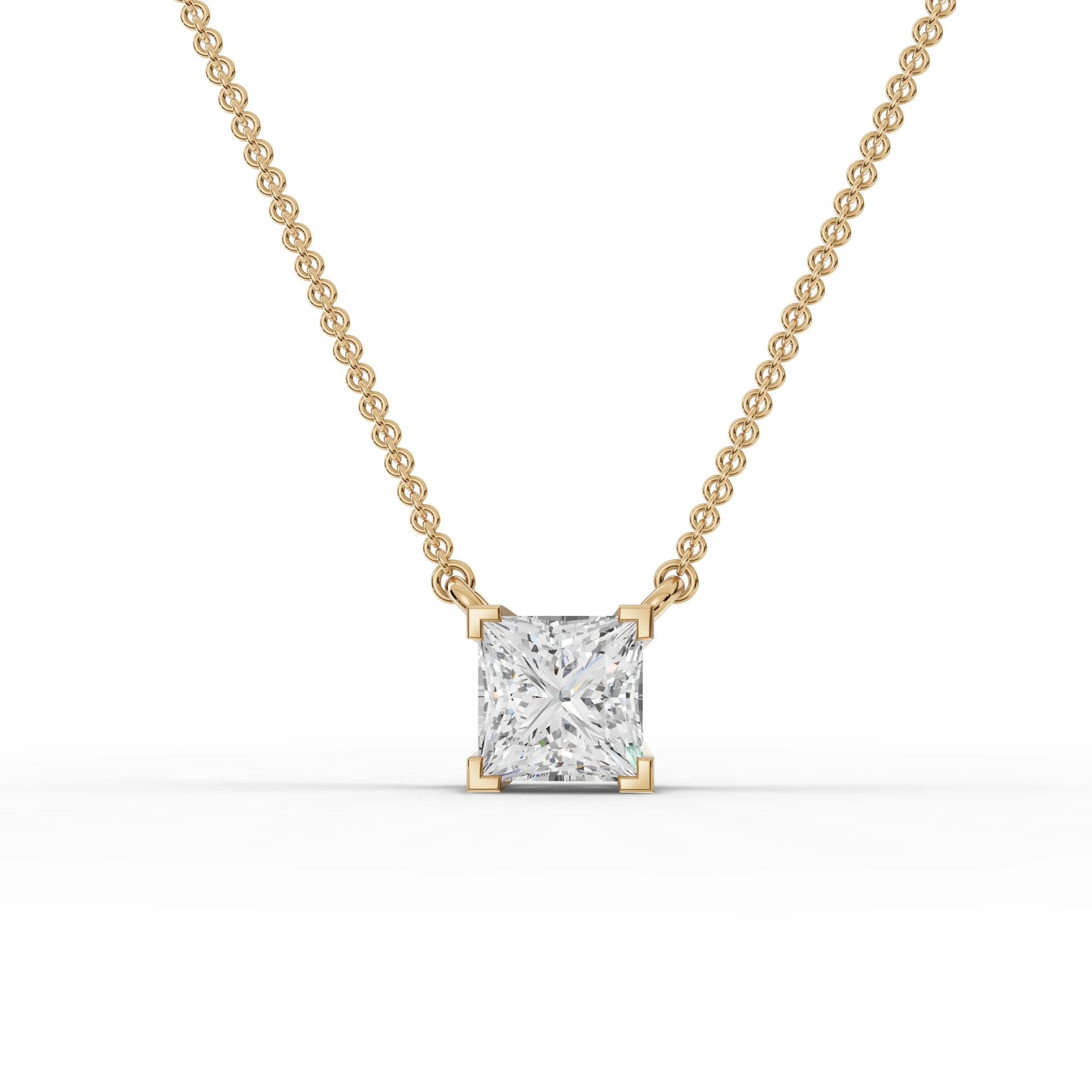 1CT Princess Lab Diamond Solitaire Pendant