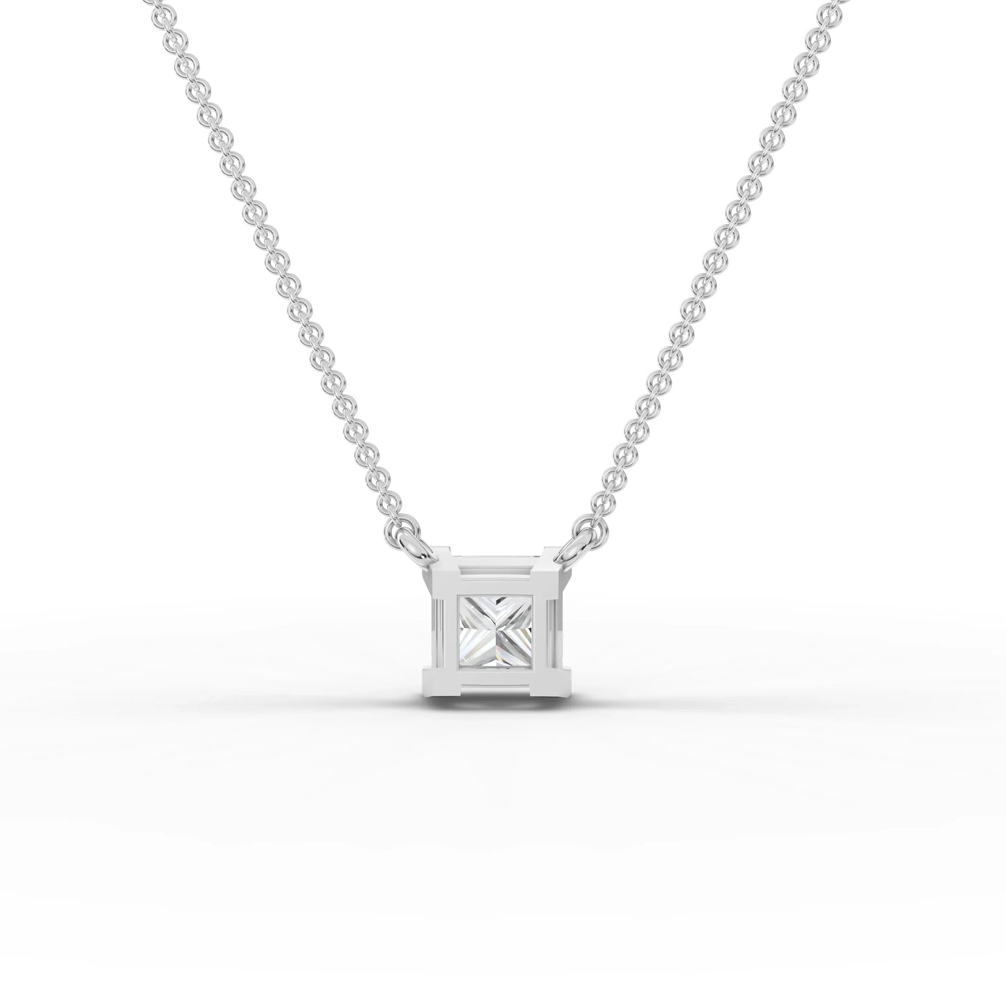 1CT Princess Lab Diamond Solitaire Pendant