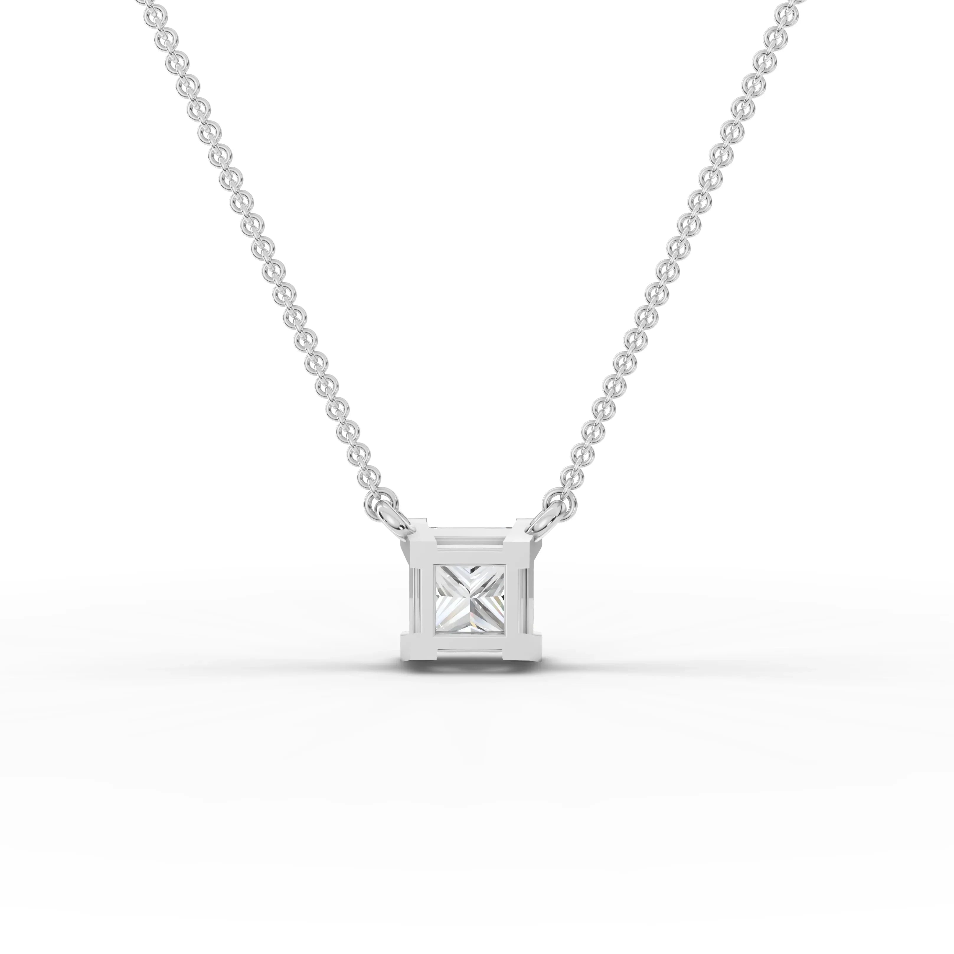 1CT Princess Lab Diamond Solitaire Pendant