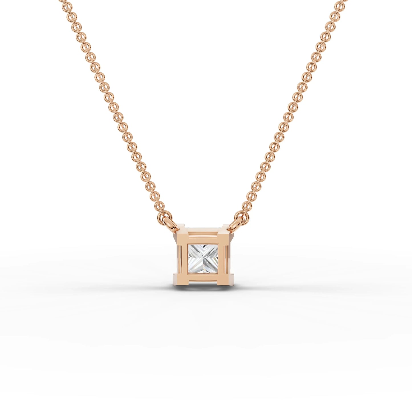1CT Princess Lab Diamond Solitaire Pendant
