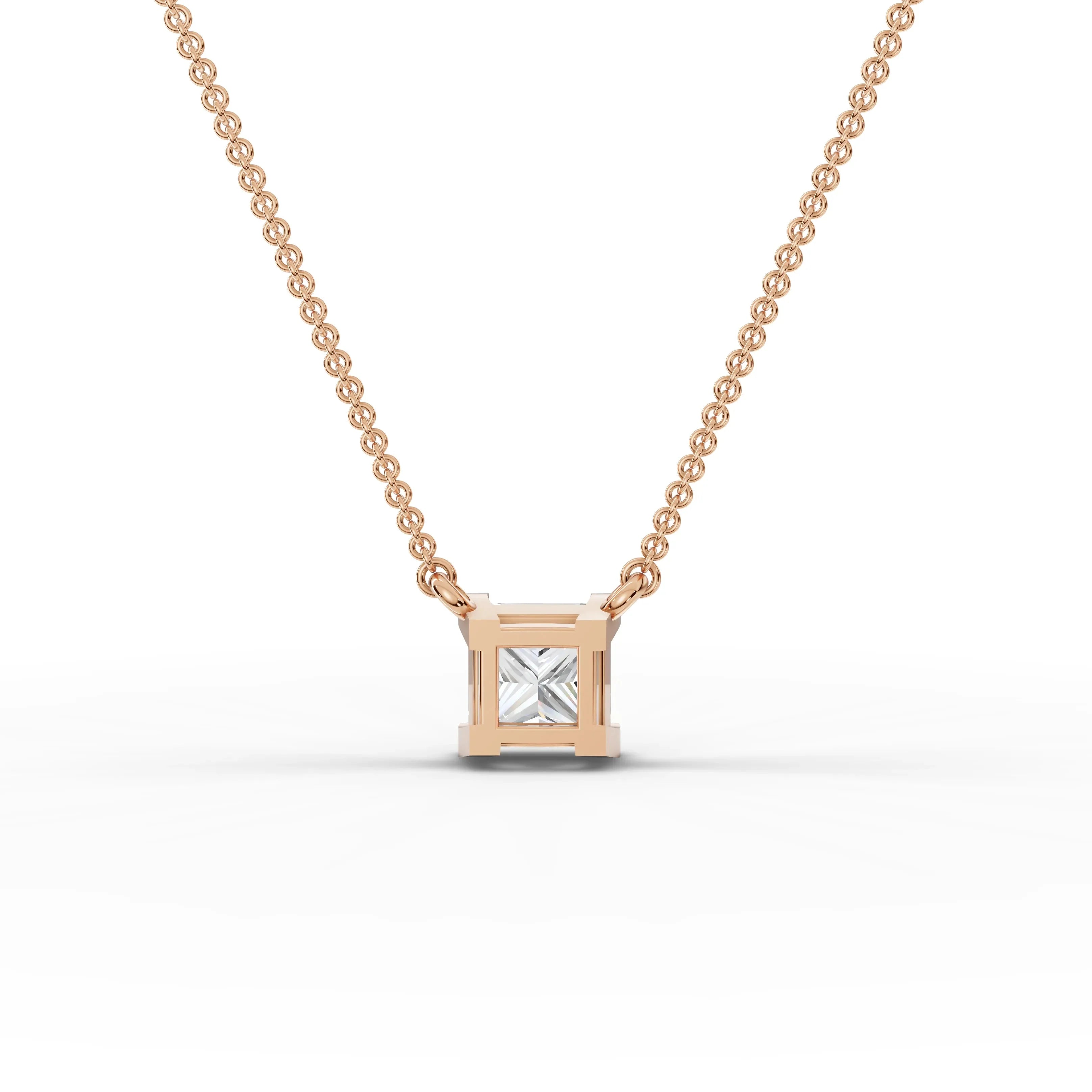 1CT Princess Lab Diamond Solitaire Pendant