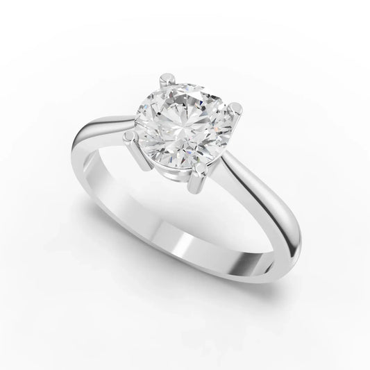 1CT Round Lab Diamond Classic Solitaire Engagement Ring