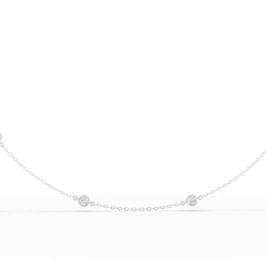 1CT Round Lab Diamond Station Necklace