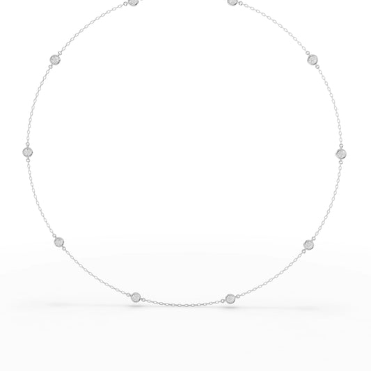 1CT Round Lab Diamond Station Necklace