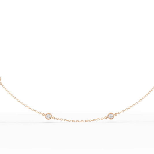 1CT Round Lab Diamond Station Necklace