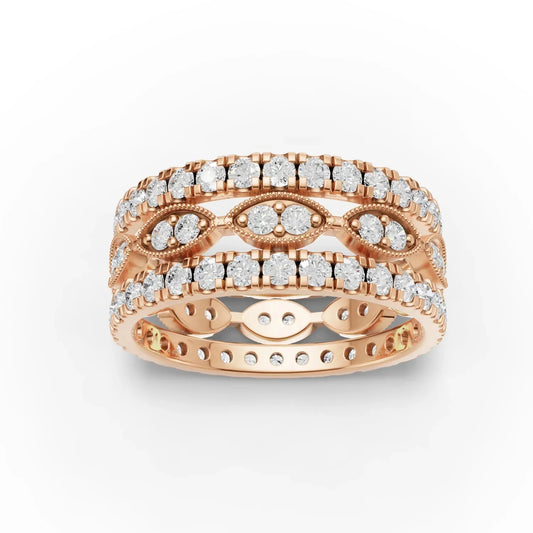 2.02CT Round Lab Diamond Full Eternity Bridal Set Ring