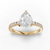 2.23CT Pear Lab Diamond Accent Engagement Ring