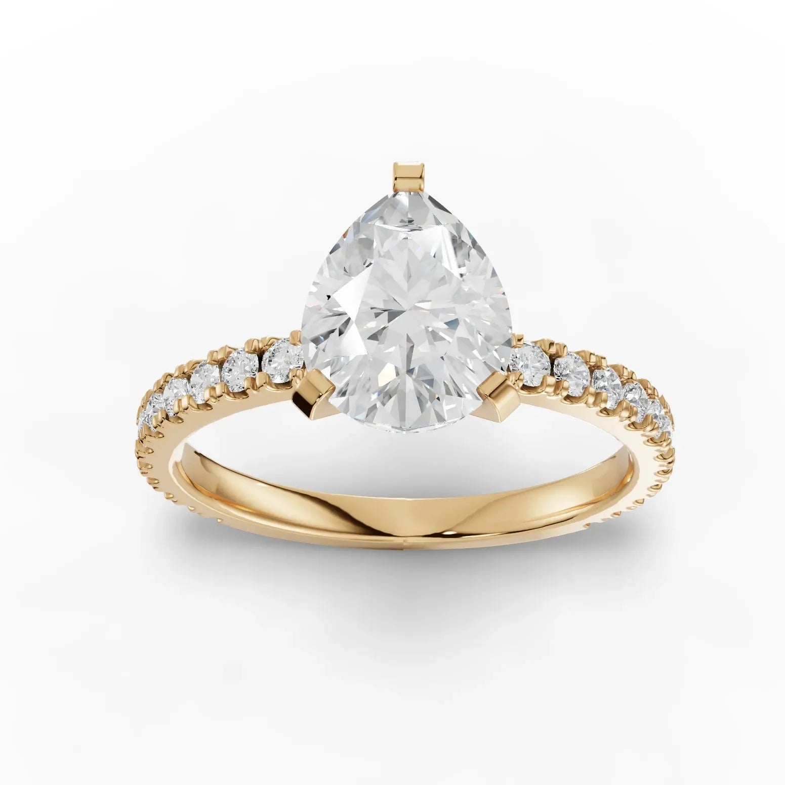 2.23CT Pear Lab Diamond Accent Engagement Ring