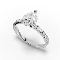 2.23CT Pear Lab Diamond Accent Engagement Ring